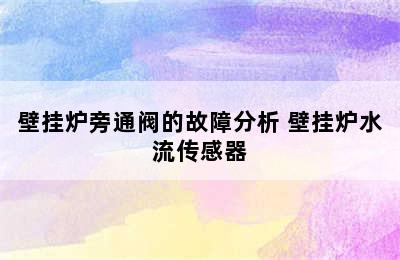 壁挂炉旁通阀的故障分析 壁挂炉水流传感器